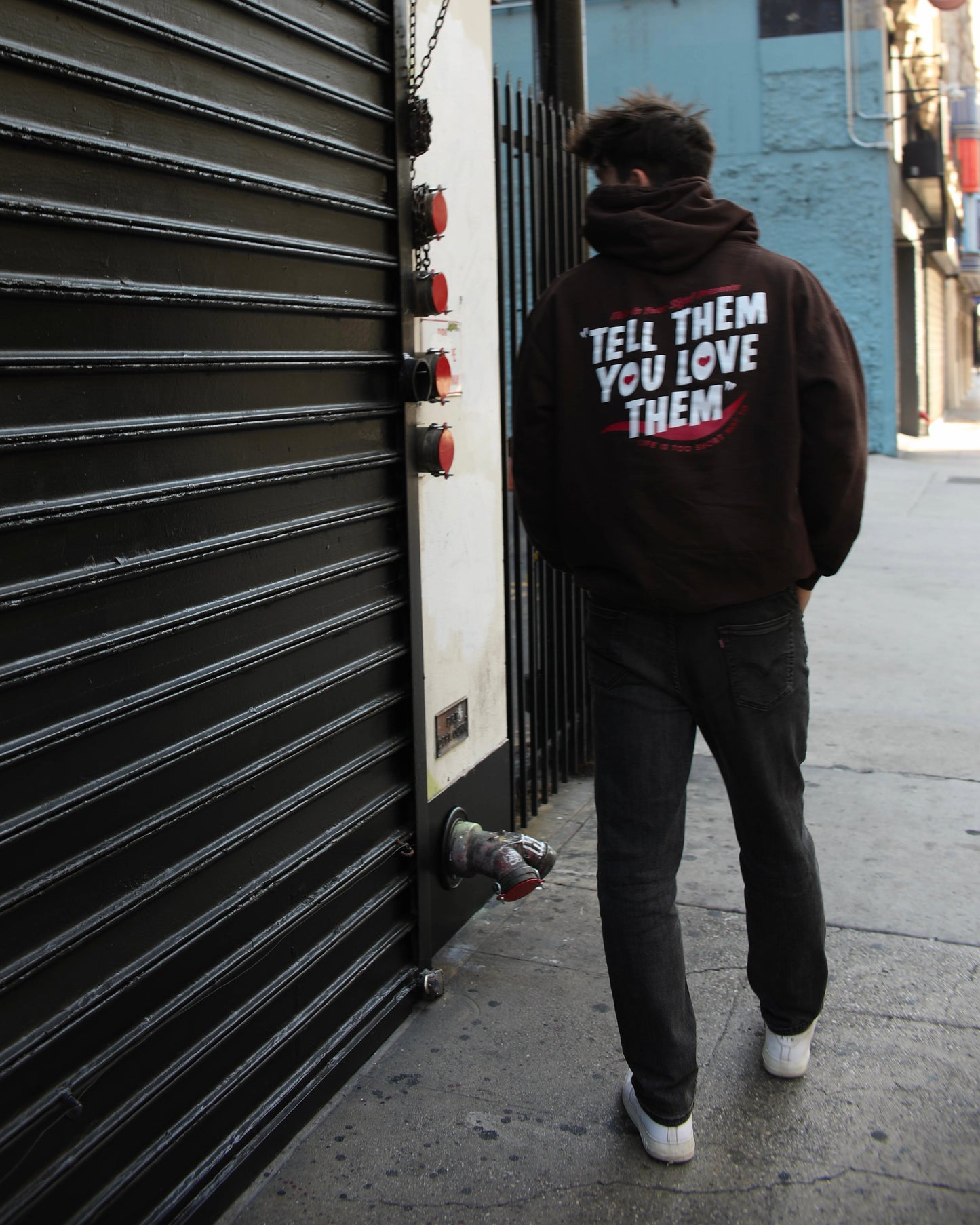 TELL THEM YOU LOVE THEM hoodie (brown)