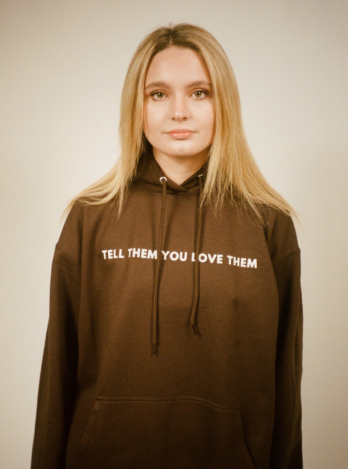 TELL THEM YOU LOVE THEM hoodie (brown)